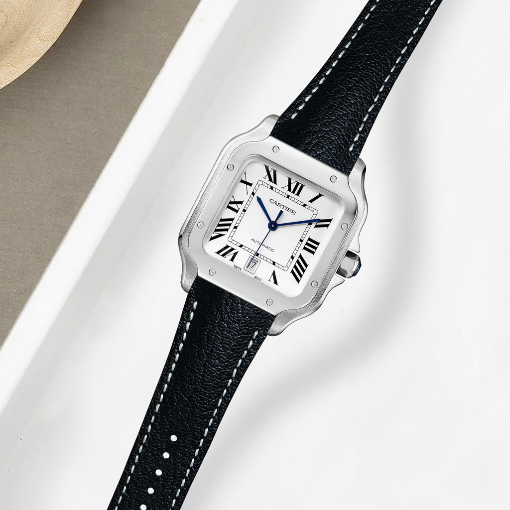 Cartier New Santos Quick Release Straps Chevre Black – Liger Straps