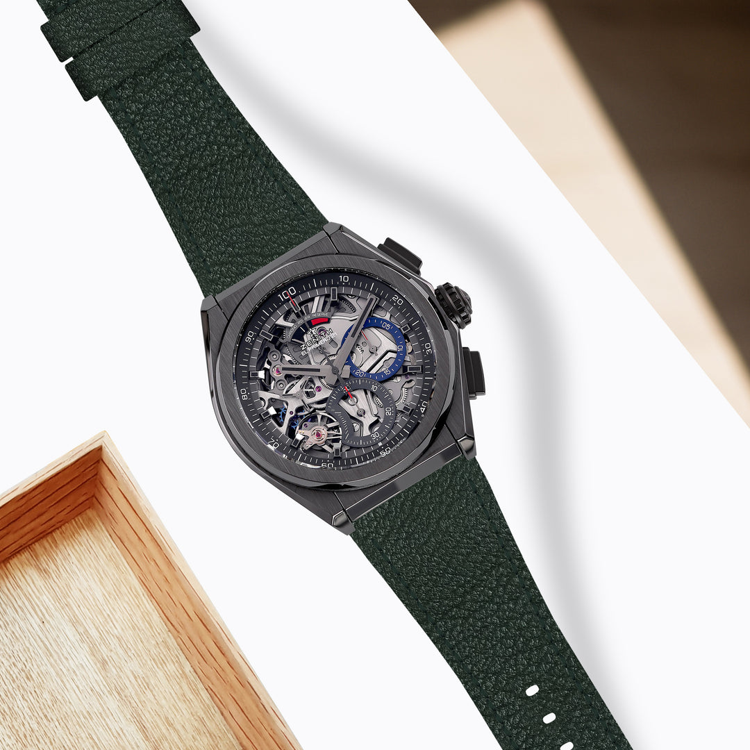 セドバン2 Zenith Defy Straps - Chevre Hunter Green – Liger Straps
