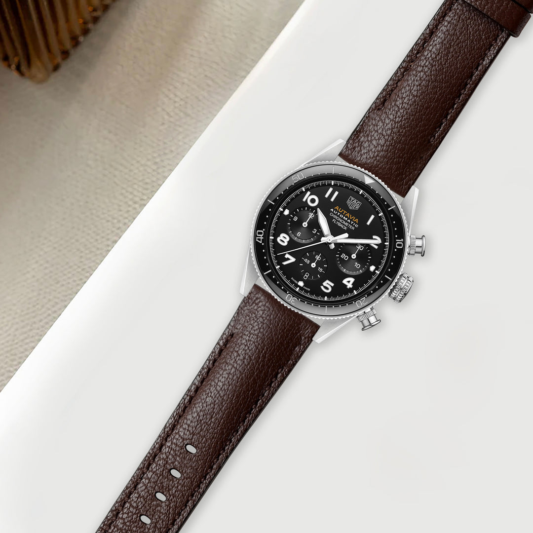 Tag Heuer Autavia Straps - Chevre Moka – Liger Straps