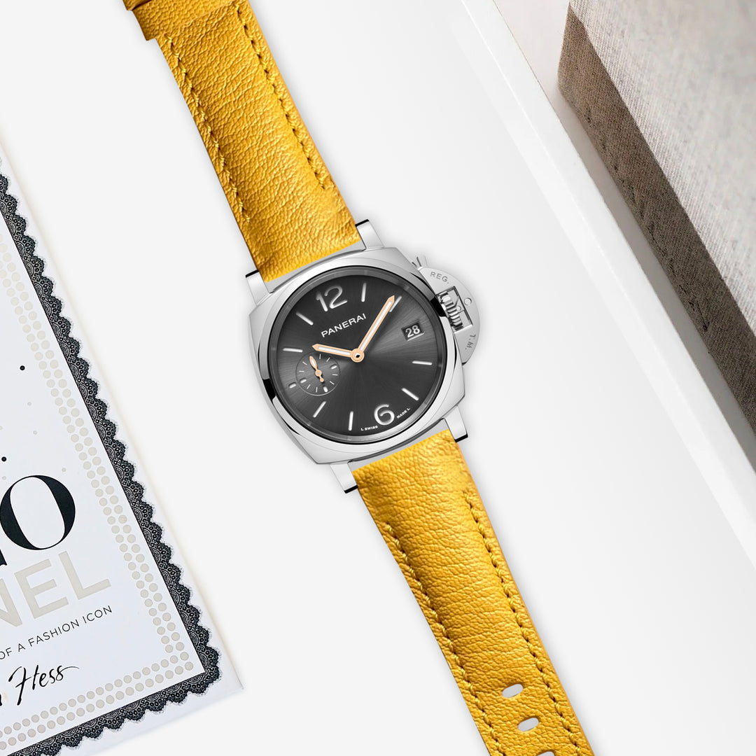 Panerai Luminor Due Straps - Chevre Yellow – Liger Straps