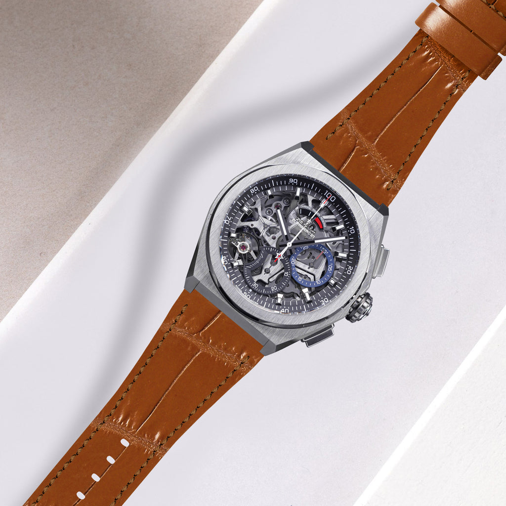 Zenith Defy Straps - Croco Caramel – Liger Straps