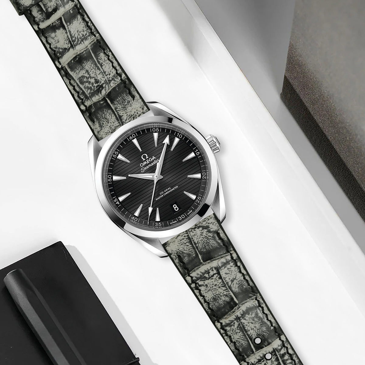 Omega Seamaster Aqua Terra Straps - Croco Graphite – Liger Straps