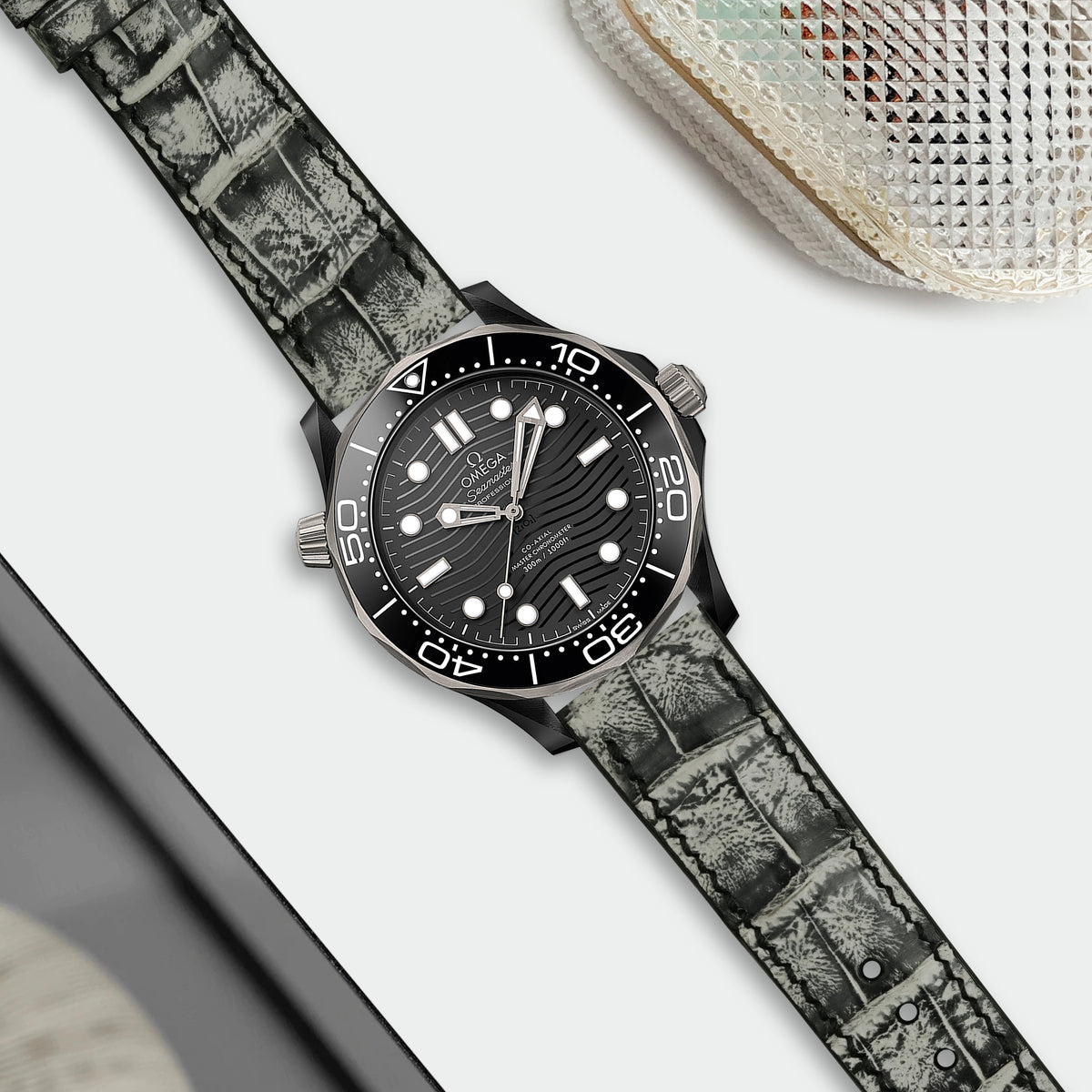 Omega Seamaster Diver 300m Straps - Croco Graphite – Liger Straps