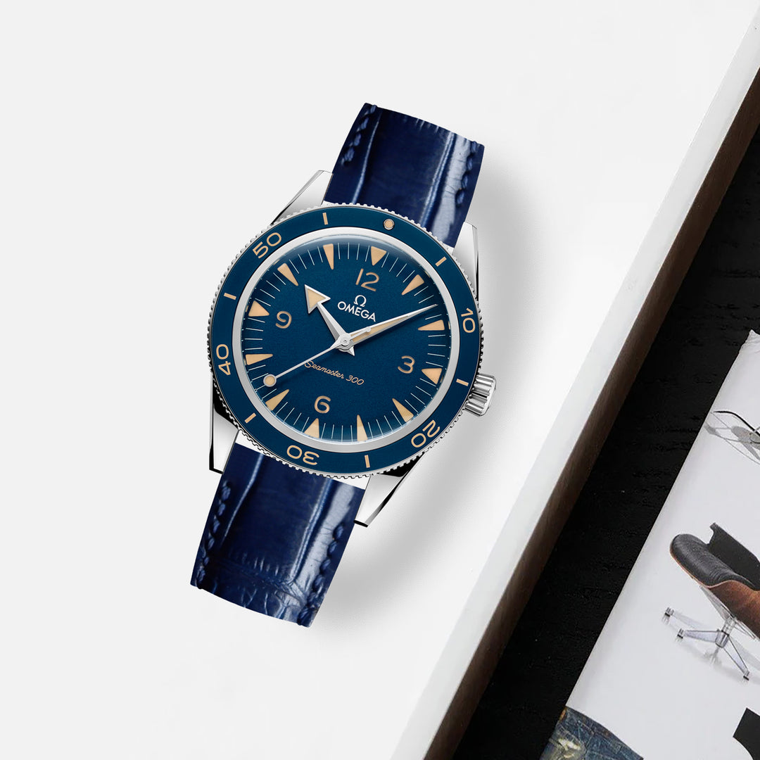 Omega Seamaster Heritage Straps - Croco Navy Blue – Liger Straps