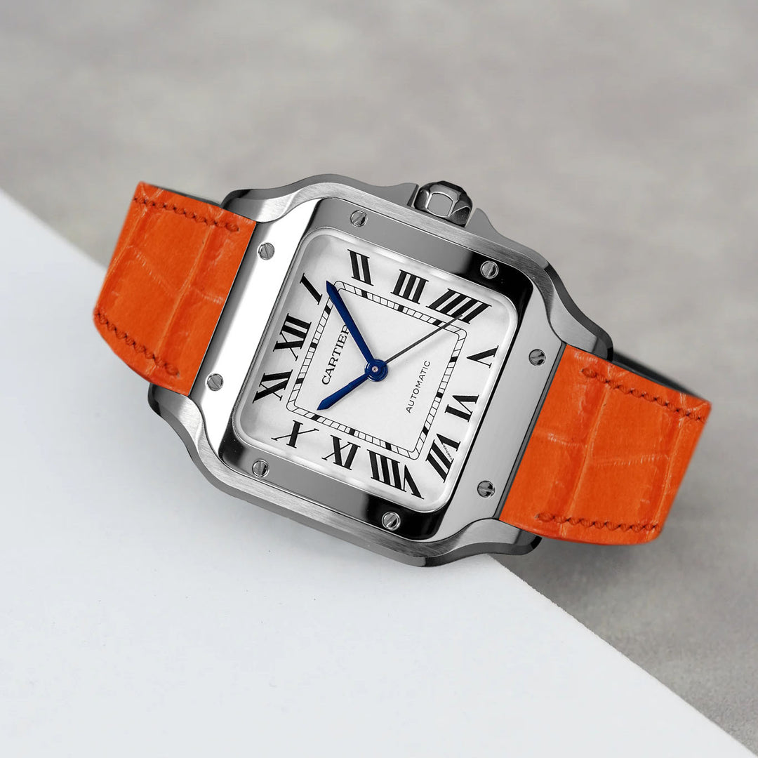 Cartier New Santos Quick Release Straps - Croco Orange – Liger Straps