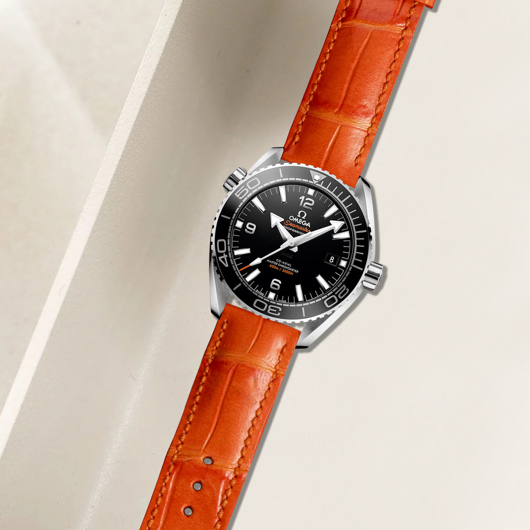 Omega Seamaster Planet Ocean Straps - Croco Orange – Liger Straps