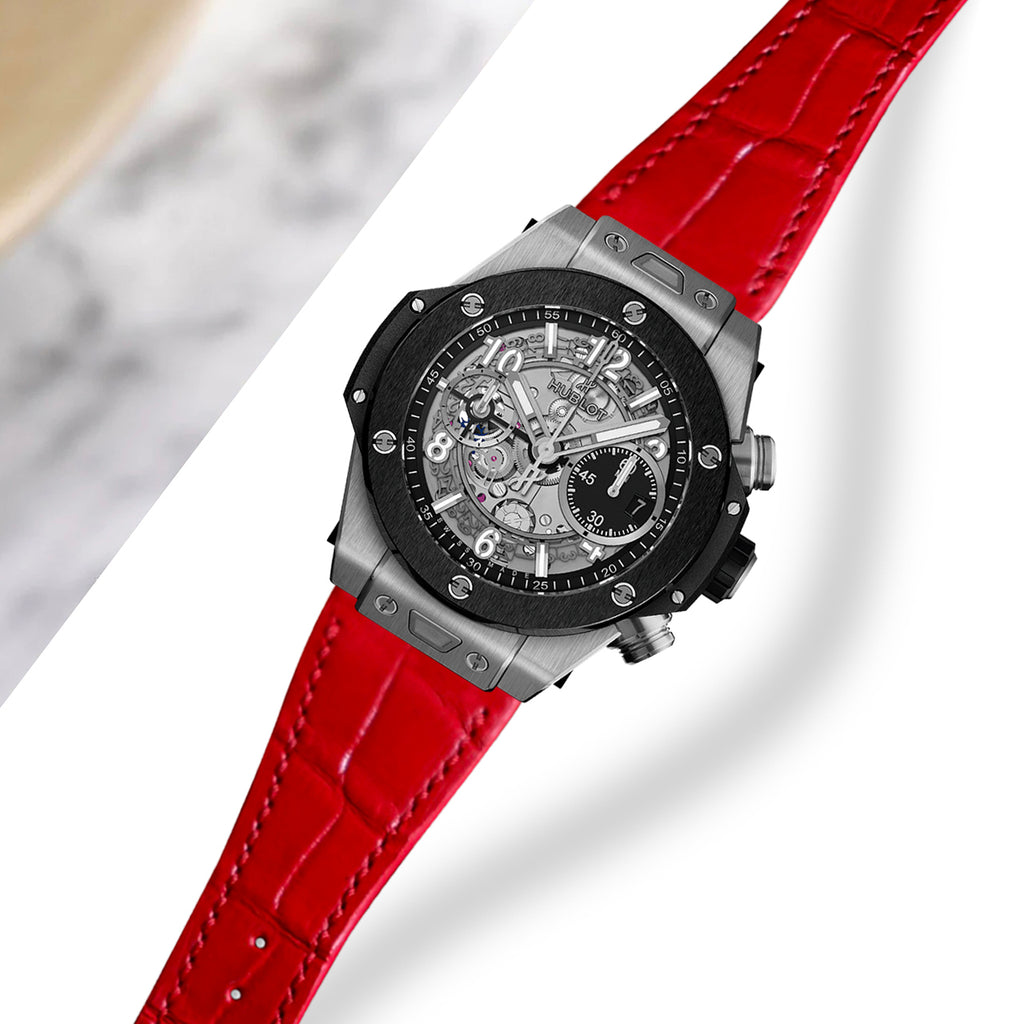 Hublot Unico One Click Straps - Croco Red – Liger Straps