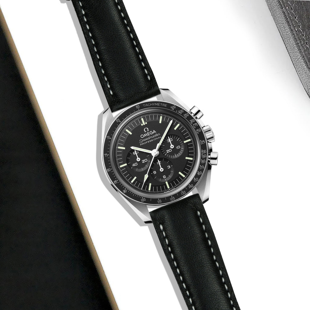 OMEGA Moonwatch ブラック ラバーベルト 1liger-straps-dappled-black-