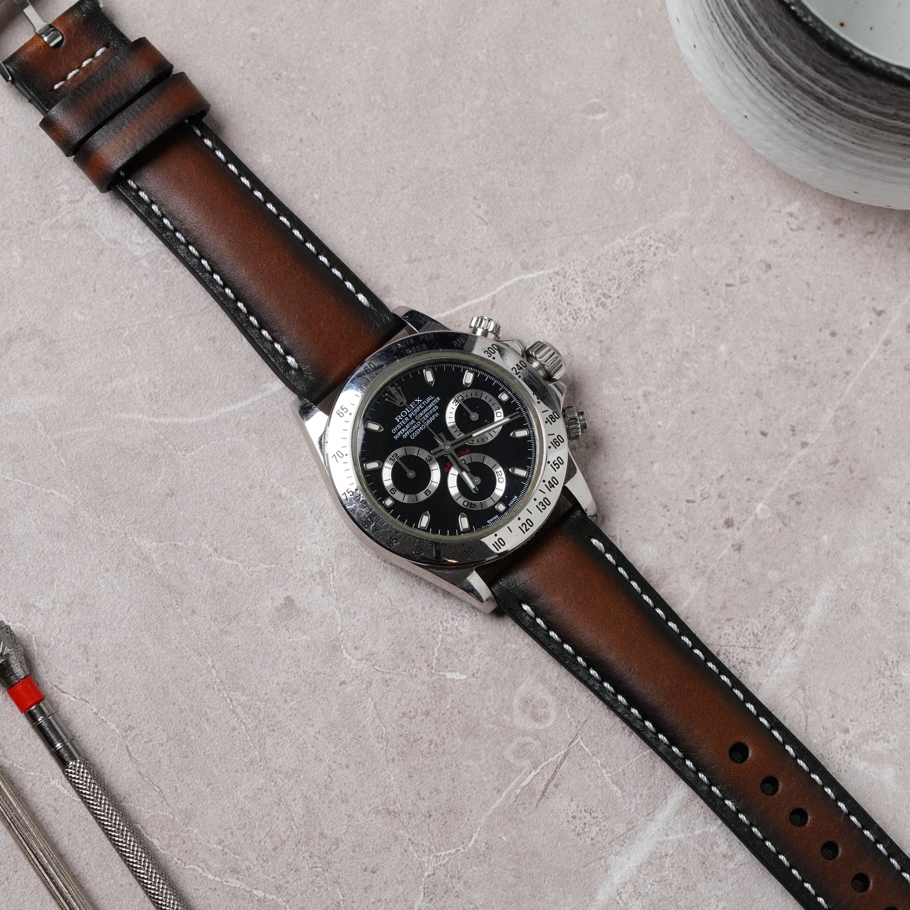 Rolex Rally Strap Rolex Daytona Straps - Dappled Walnut – Liger Straps