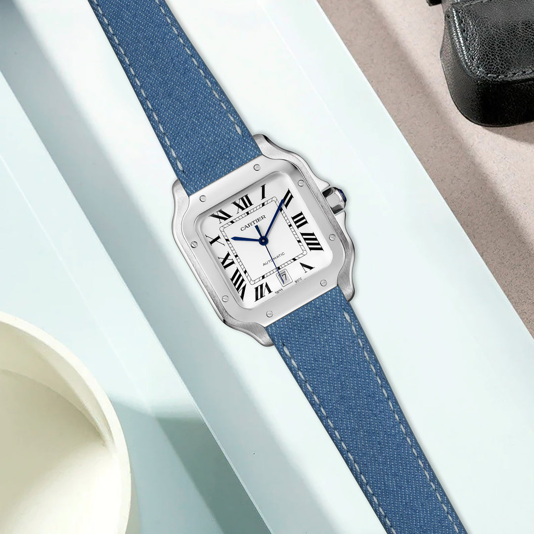 Santos de Cartier Quick Release Straps - Denim Blue Haze – Liger