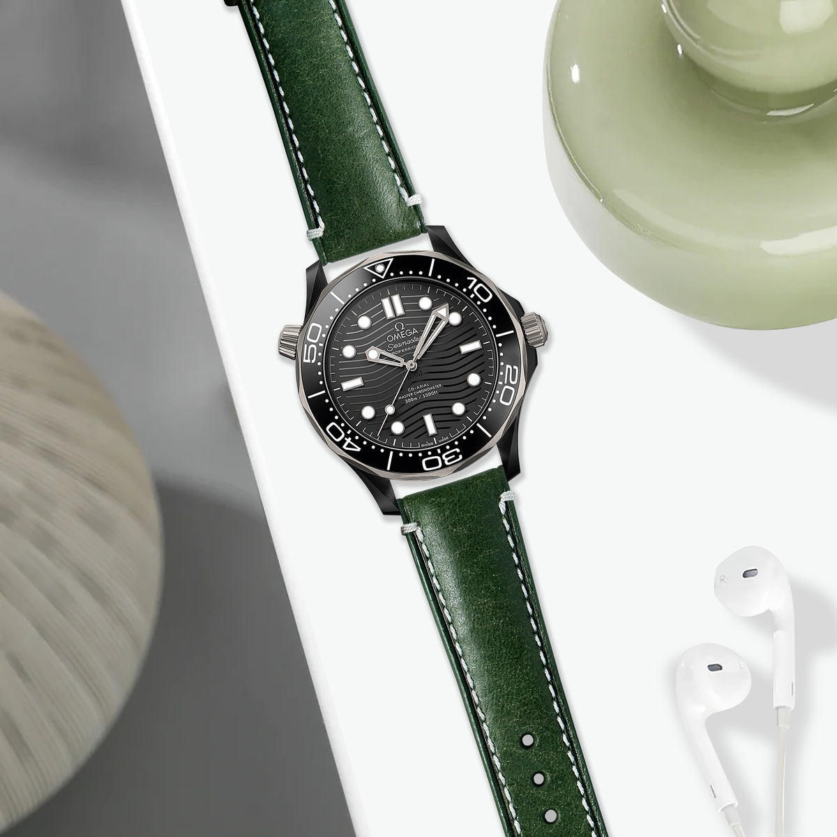 Omega Seamaster Diver 300m Straps - Diablo Emerald – Liger Straps