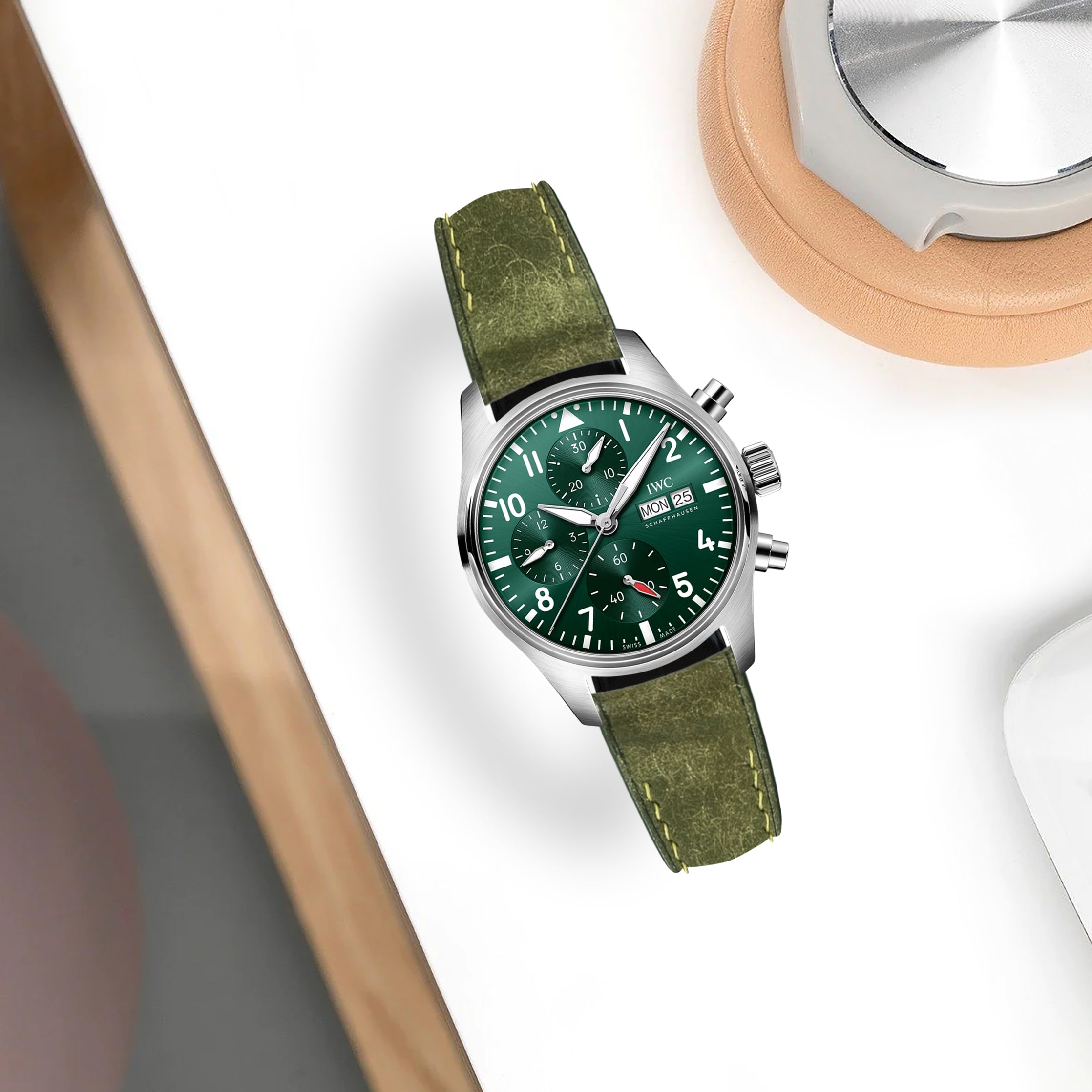 ★新春福袋2025★ Change Easx IWC Straps Straps Liger – Olive Diablo - 時計