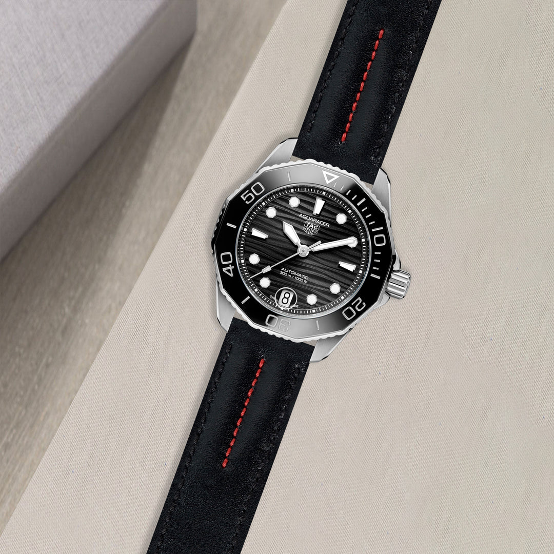 Tag Heuer Aquaracer Straps - Double Ridge Black – Liger Straps