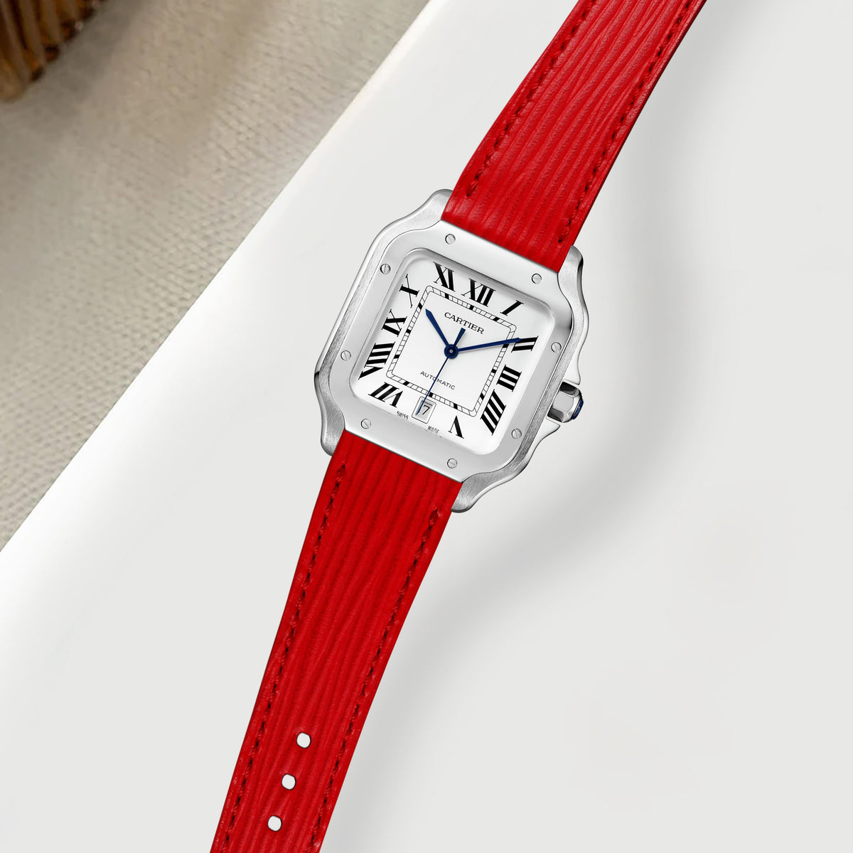 Cartier New Santos Quick Release Straps - Epi Red – Liger Straps