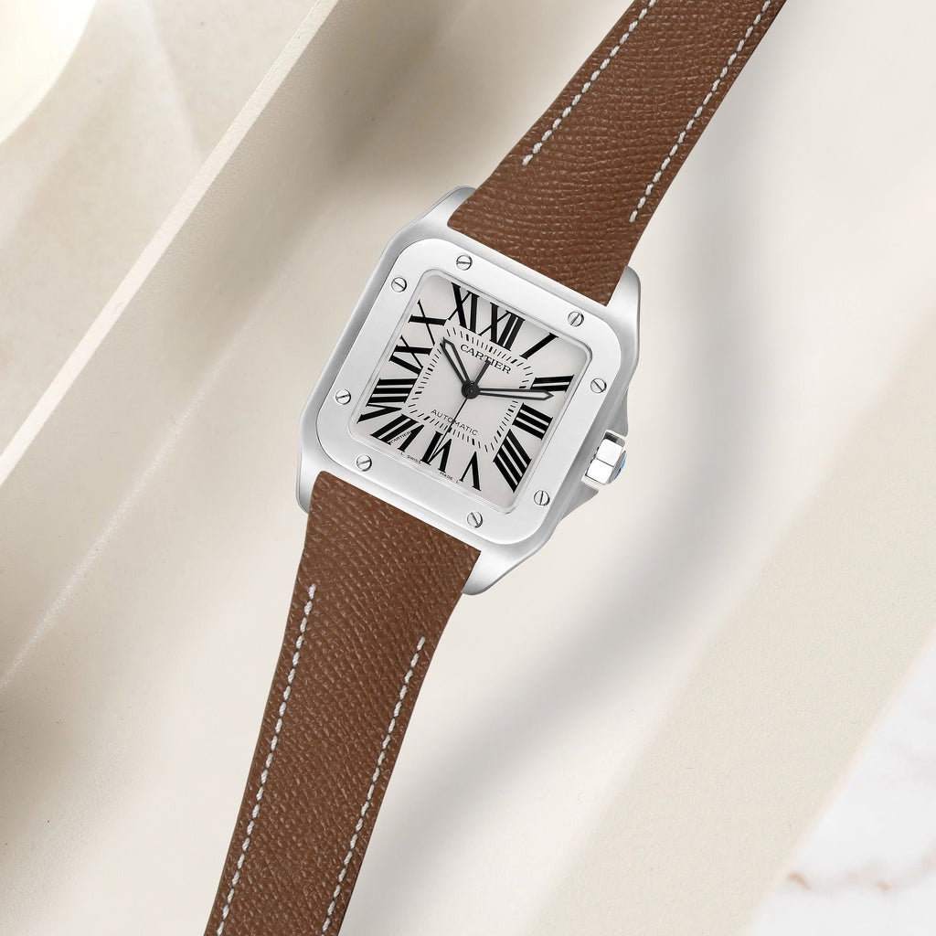 Cartier Santos 100 Straps - Epsom Brown – Liger Straps