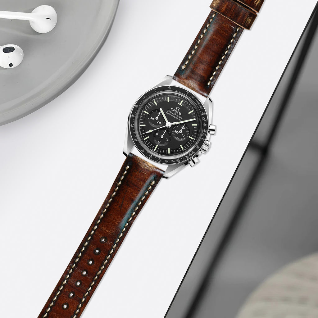 Omega Speedmaster Moonwatch Straps Leak Brown