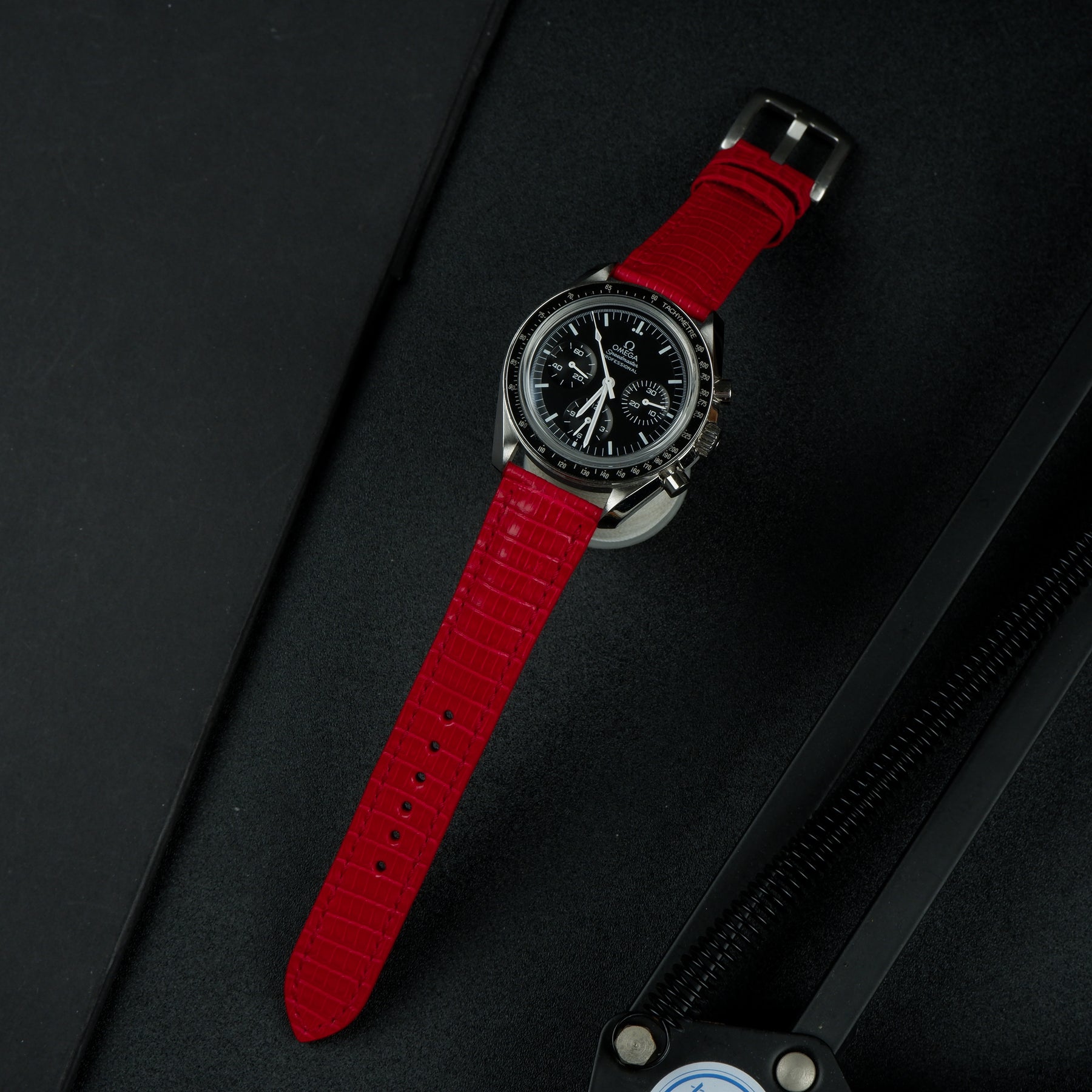 Omega Speedmaster Moonwatch Straps - Lizard Red – Liger Straps