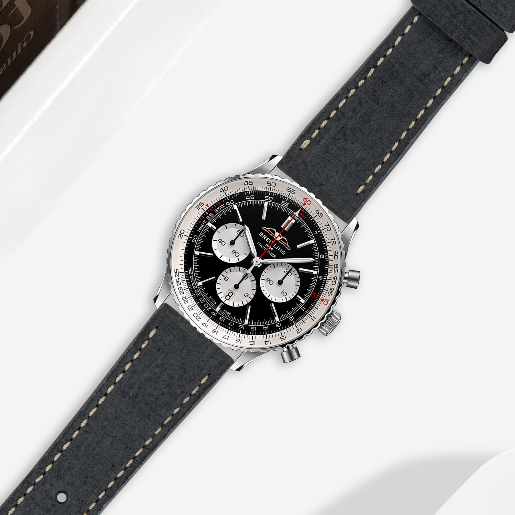 Navitimer Strap Breitling Navitimer Straps - Ospro Black – Liger Straps