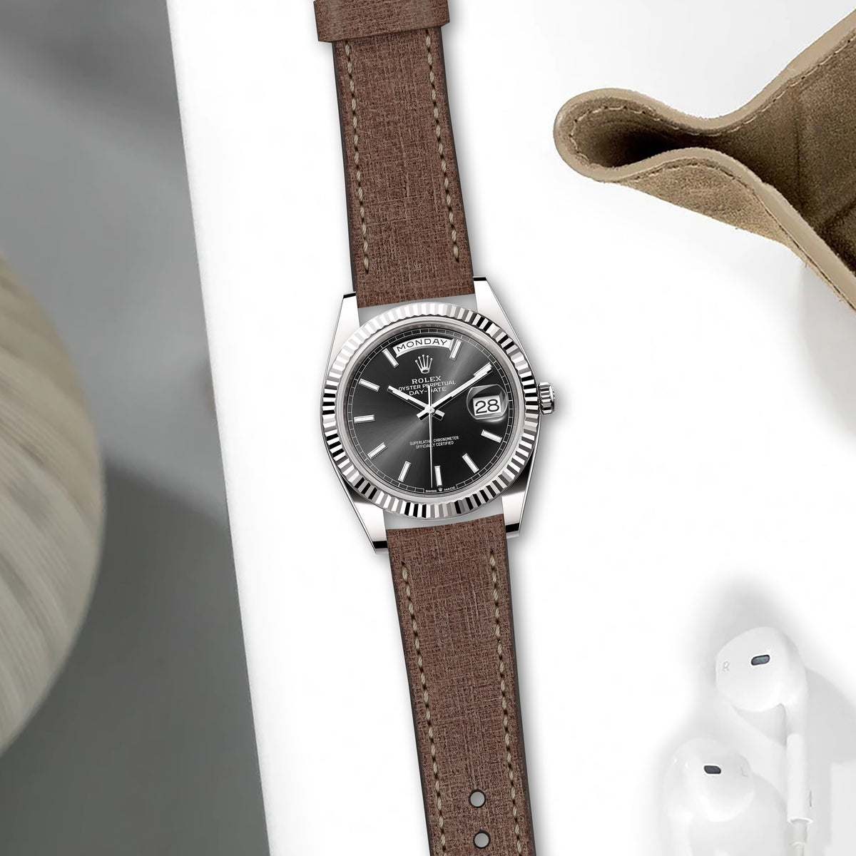 Rolex Daydate Straps - Ospro Brown – Liger Straps