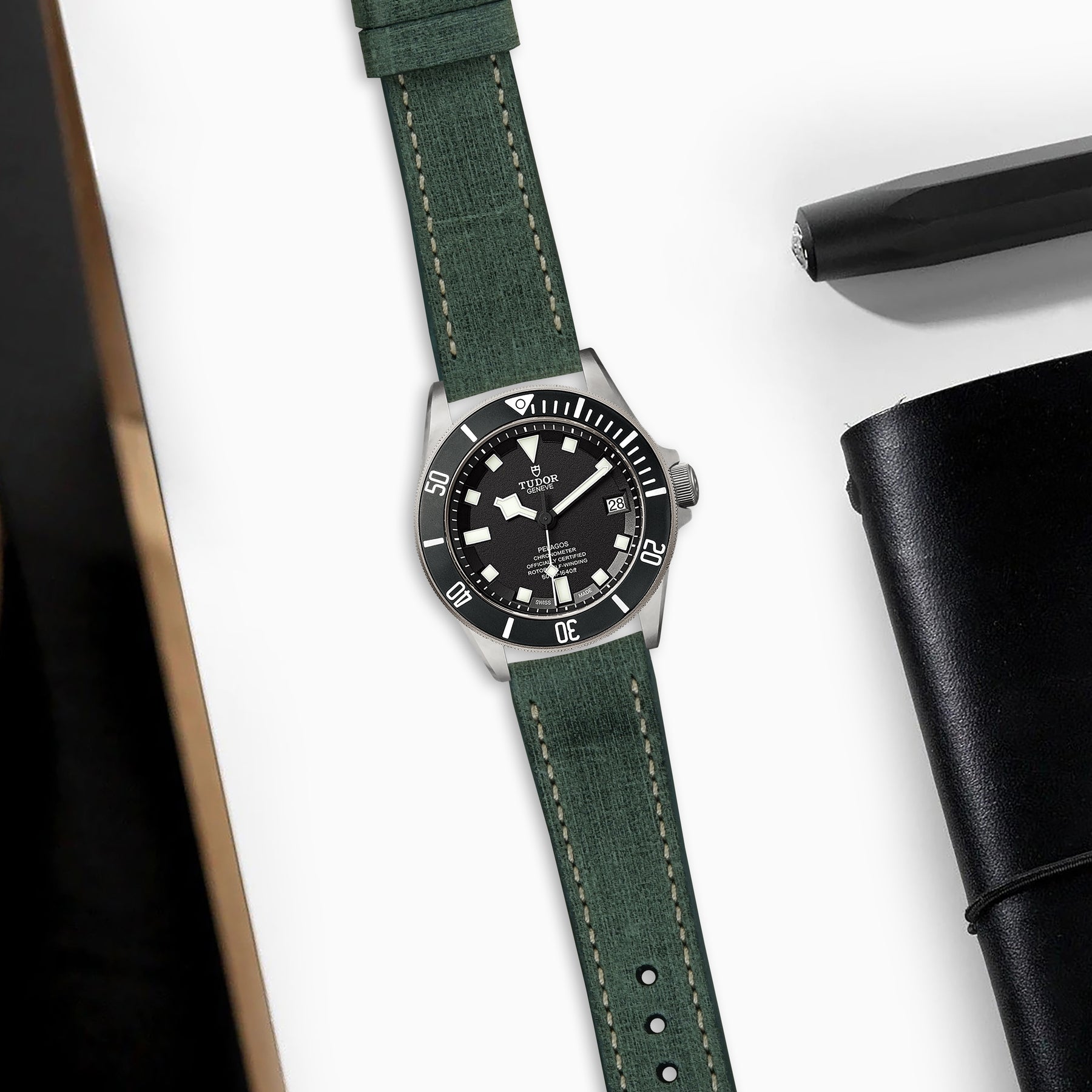Tudor Pelagos Straps Ospro Green – Liger Straps