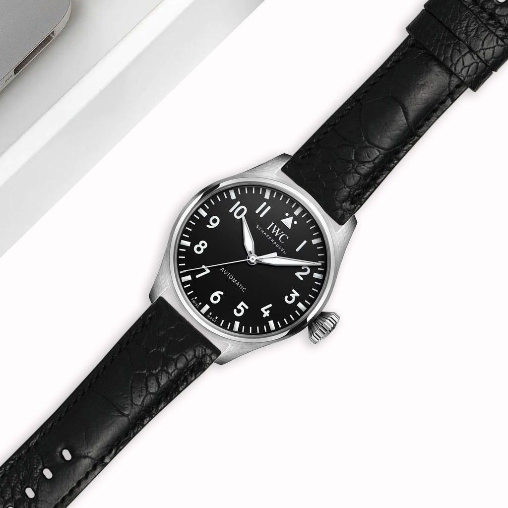 〈IWC〉純正アリゲーターストラップ ブラック XSサイズ IWC Pilot Straps - Ostrich Leg Black – Liger Straps