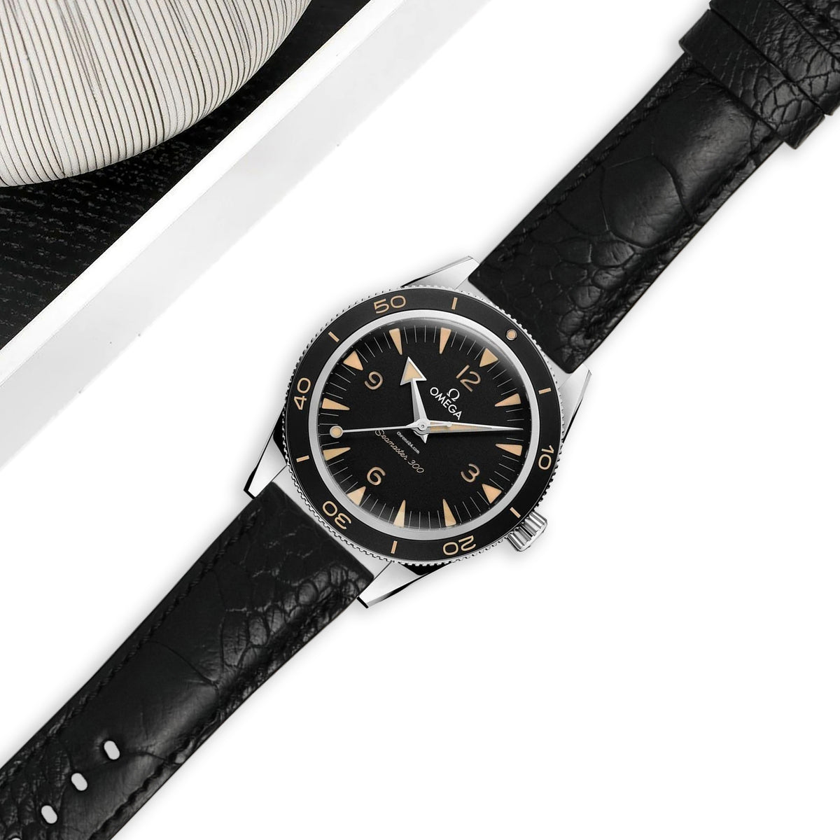 Omega Seamaster Heritage Straps - Ostrich Leg Black – Liger Straps