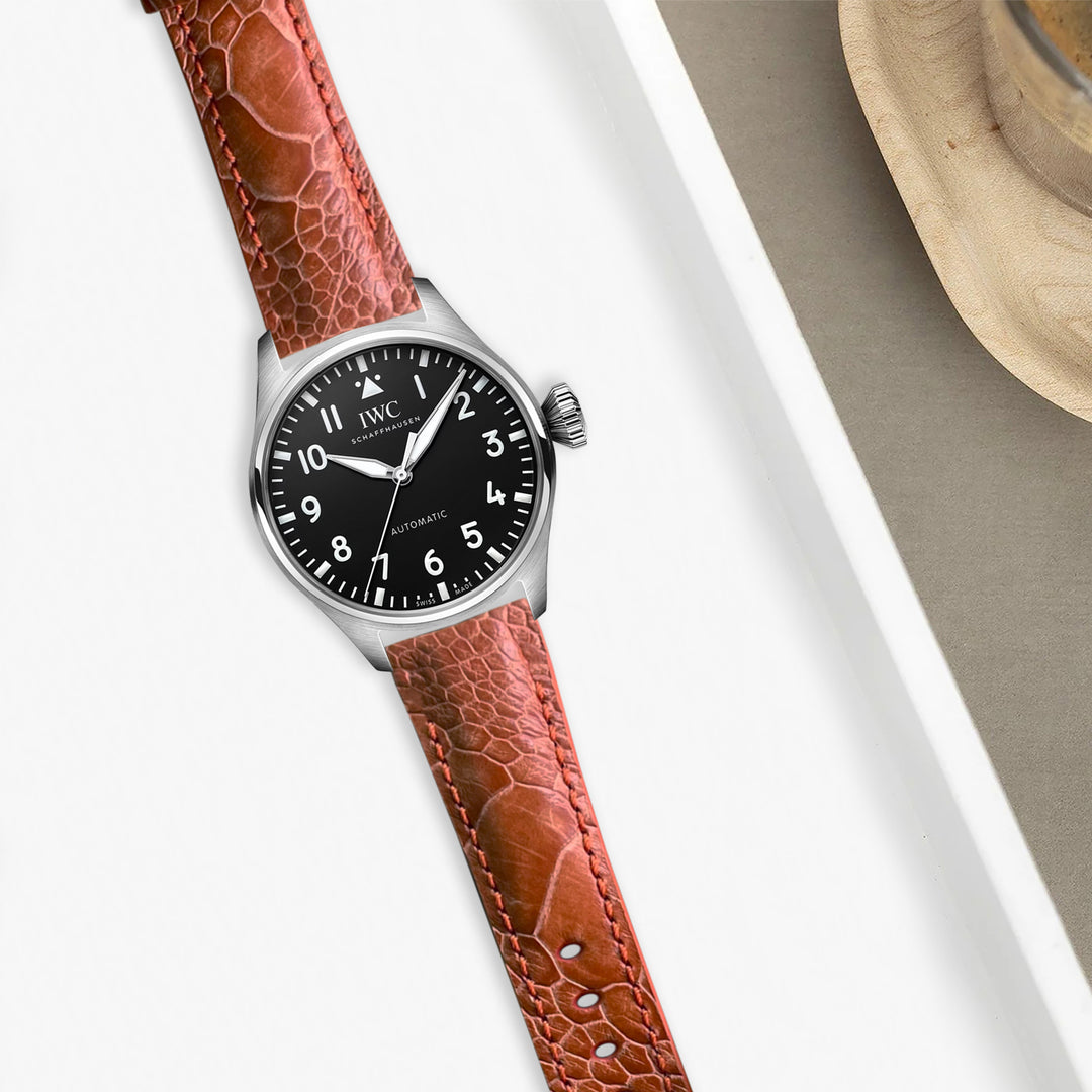 IWC Easx Change Straps - Ostrich Leg Cedar – Liger Straps