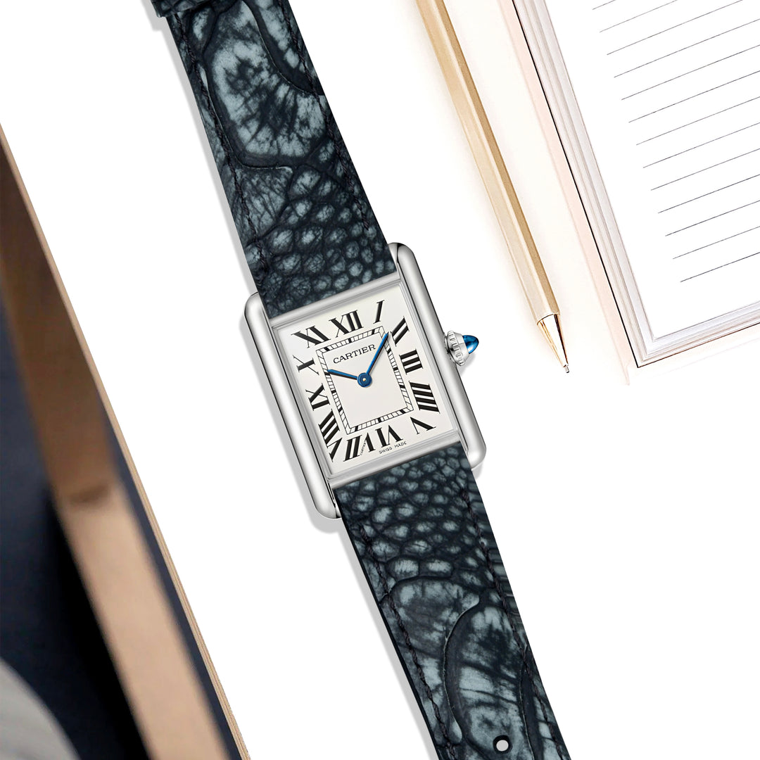 Cartier Tank Straps Ostrich Leg Nubuck Black – Liger Straps