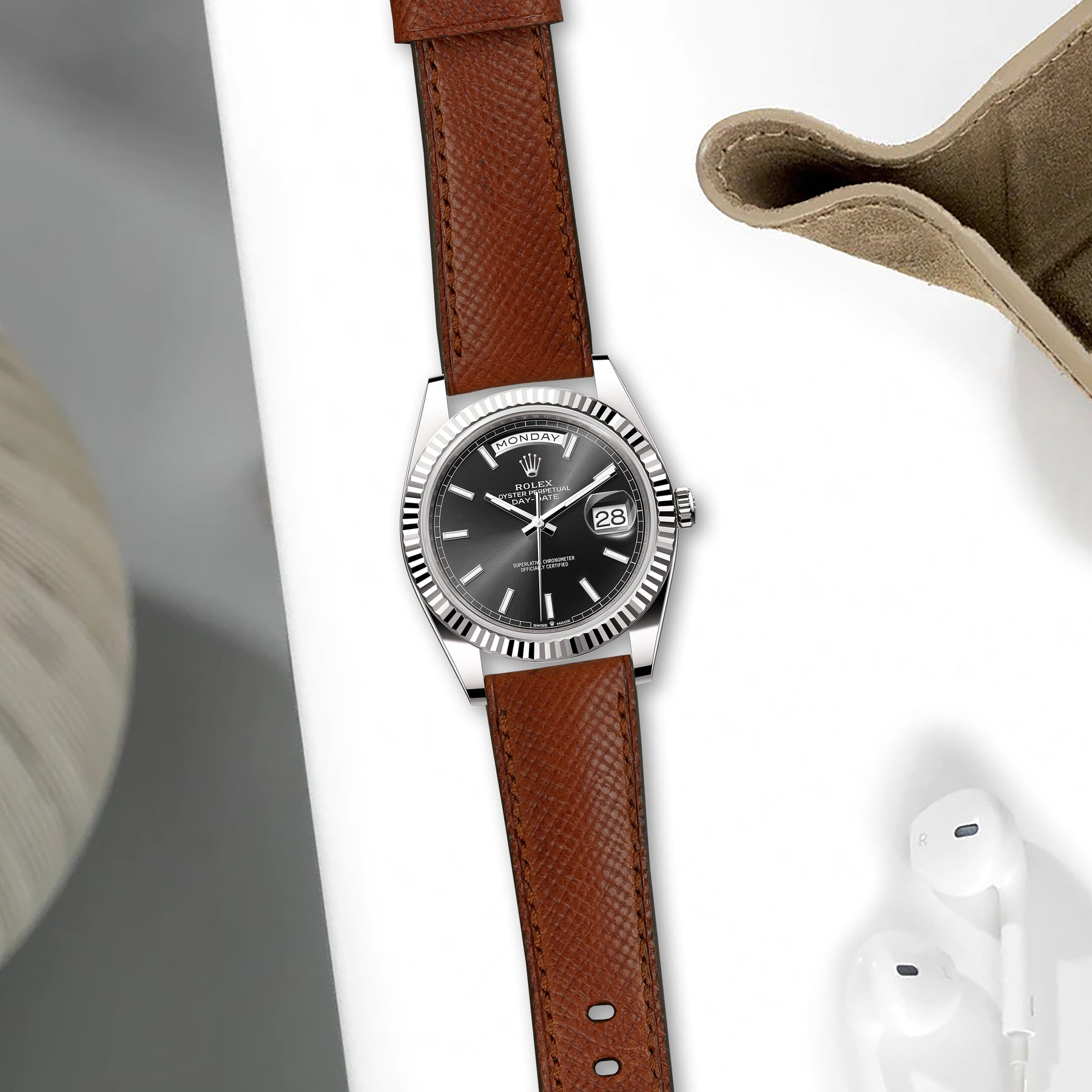 Patron Roulex Rolex Daydate Straps - Patron Cognac – Liger Straps