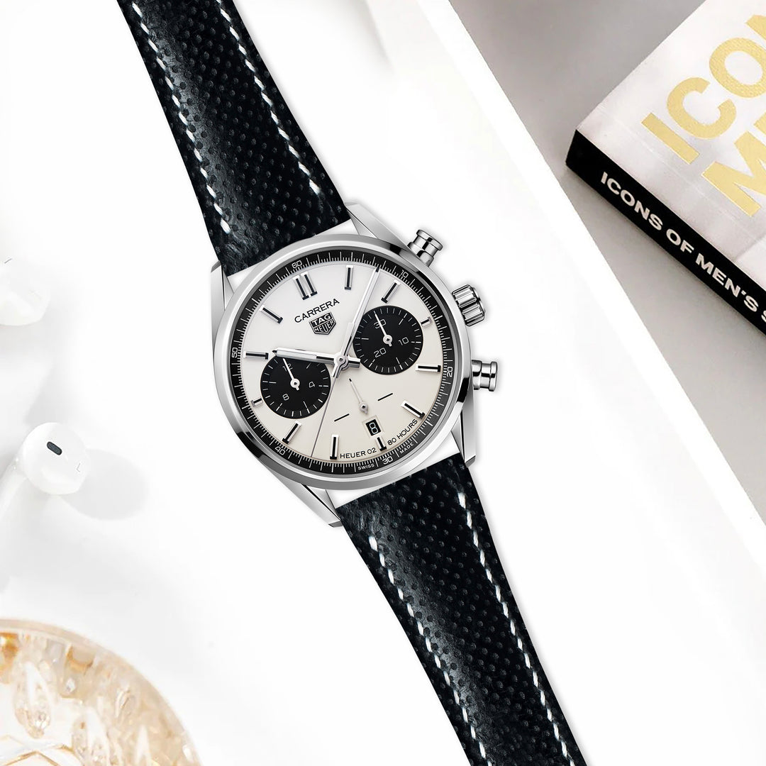 TAG Heuer レザーバングル TAG HEUER CARRERA 36MM GREY LEATHER STRAP - BC0007