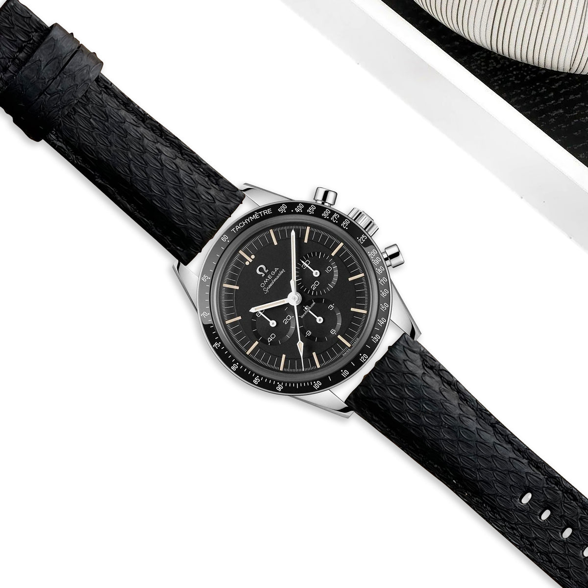 Omega Speedmaster Heritage Straps - Python Black – Liger Straps