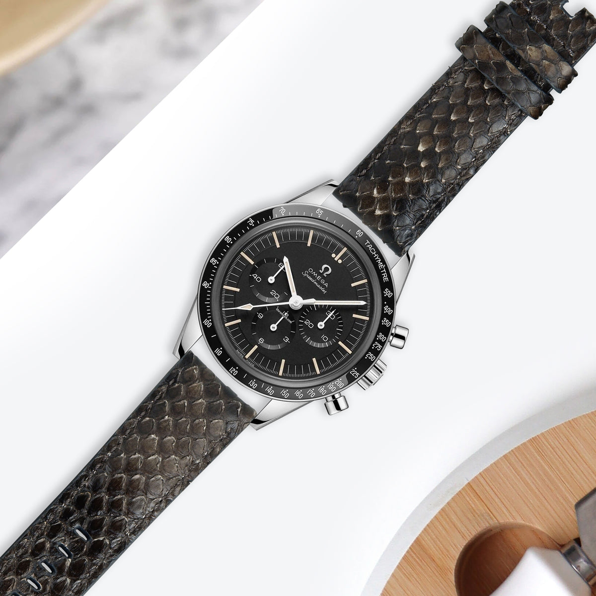 Omega Speedmaster Heritage Straps - Python Slate Grey – Liger Straps