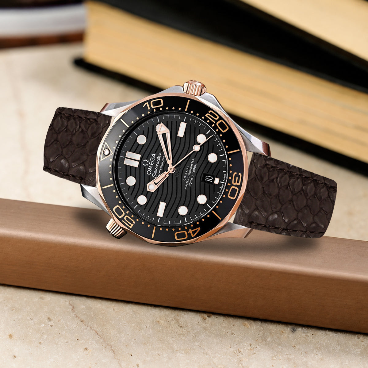 Omega Seamaster Diver 300m Straps - Python Tobacco – Liger Straps