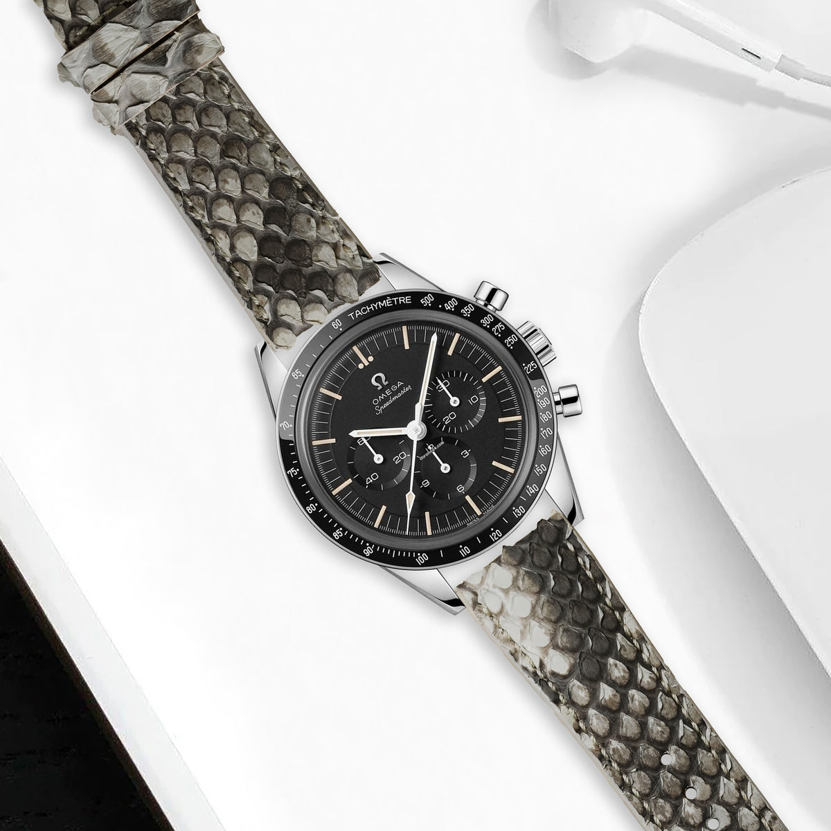 Omega Speedmaster Heritage Straps - Python White – Liger Straps