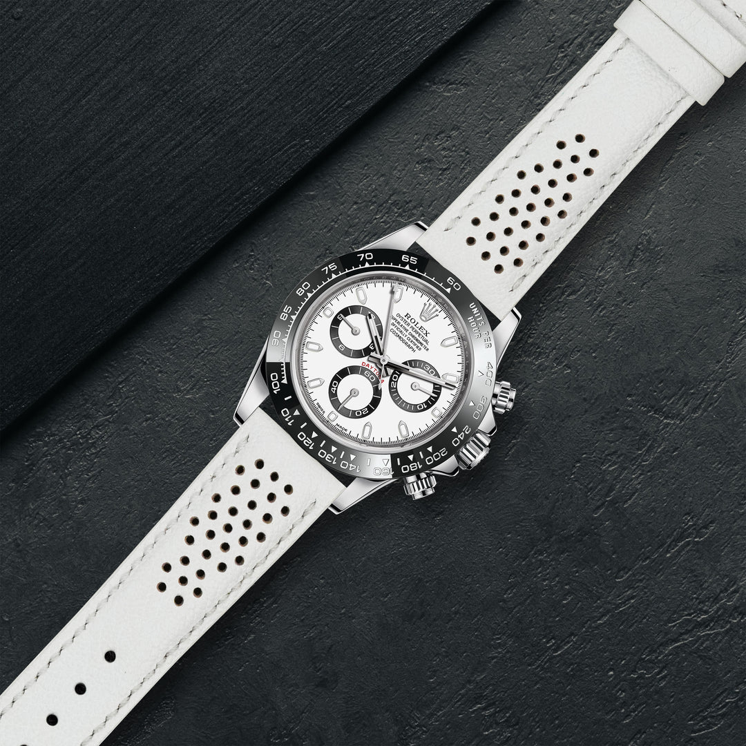 DAYTONA ローダウンサス　 ホワイト Rolex Daytona Straps - Racing White – Liger Straps