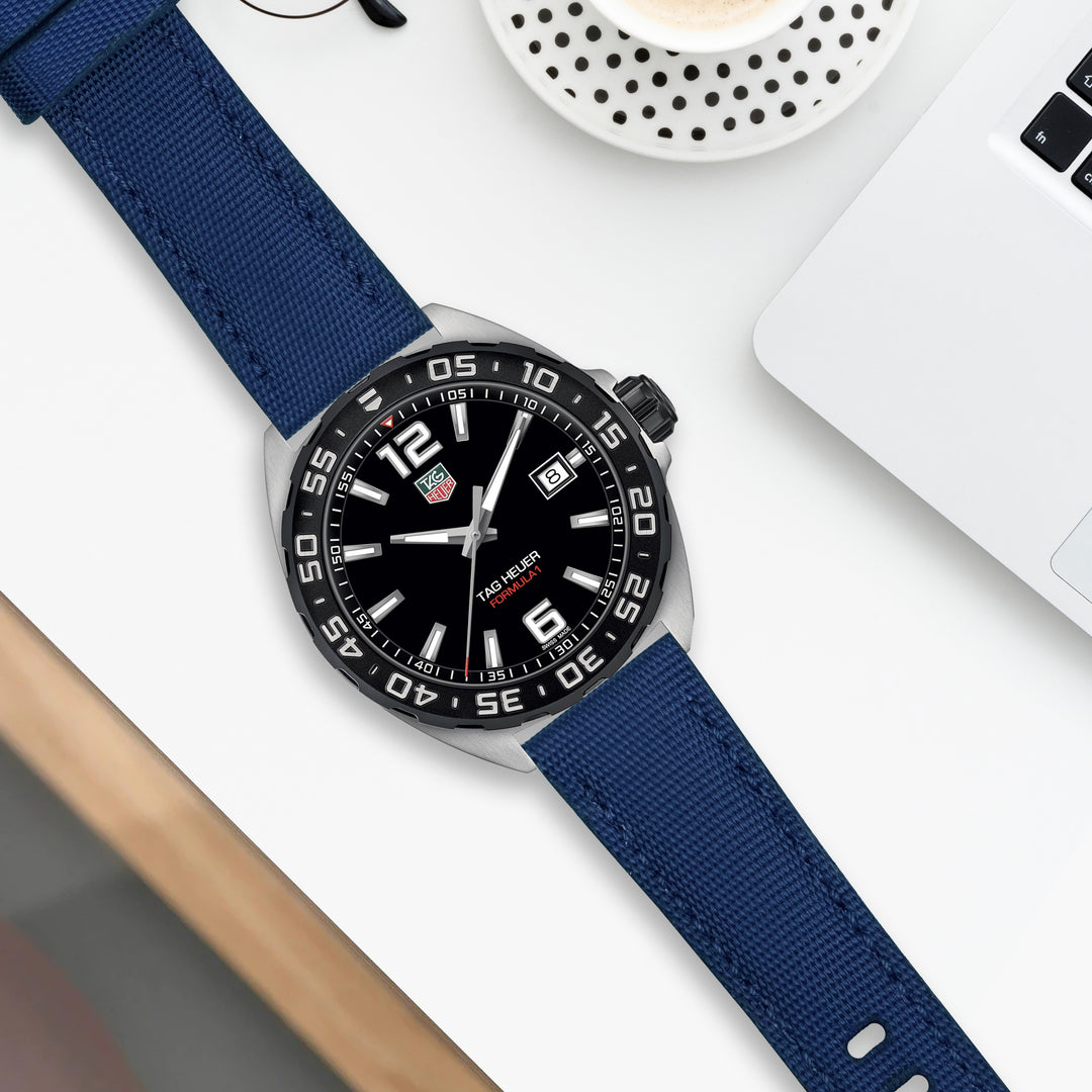 Tag heuer Formula 1 Straps - Canvas Navy Blue – Liger Straps