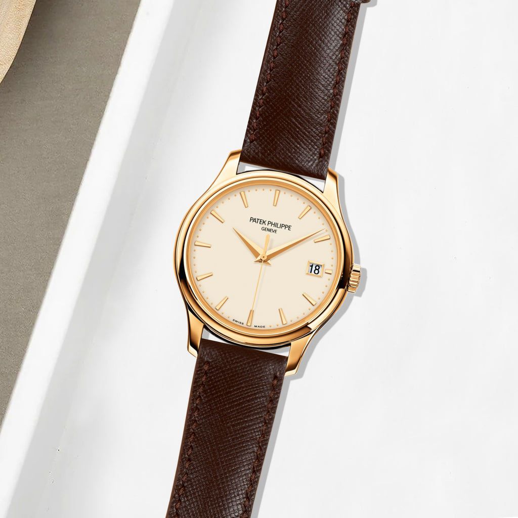 Patek Complication & Calatrava Straps - Saffiano Dark Brown
