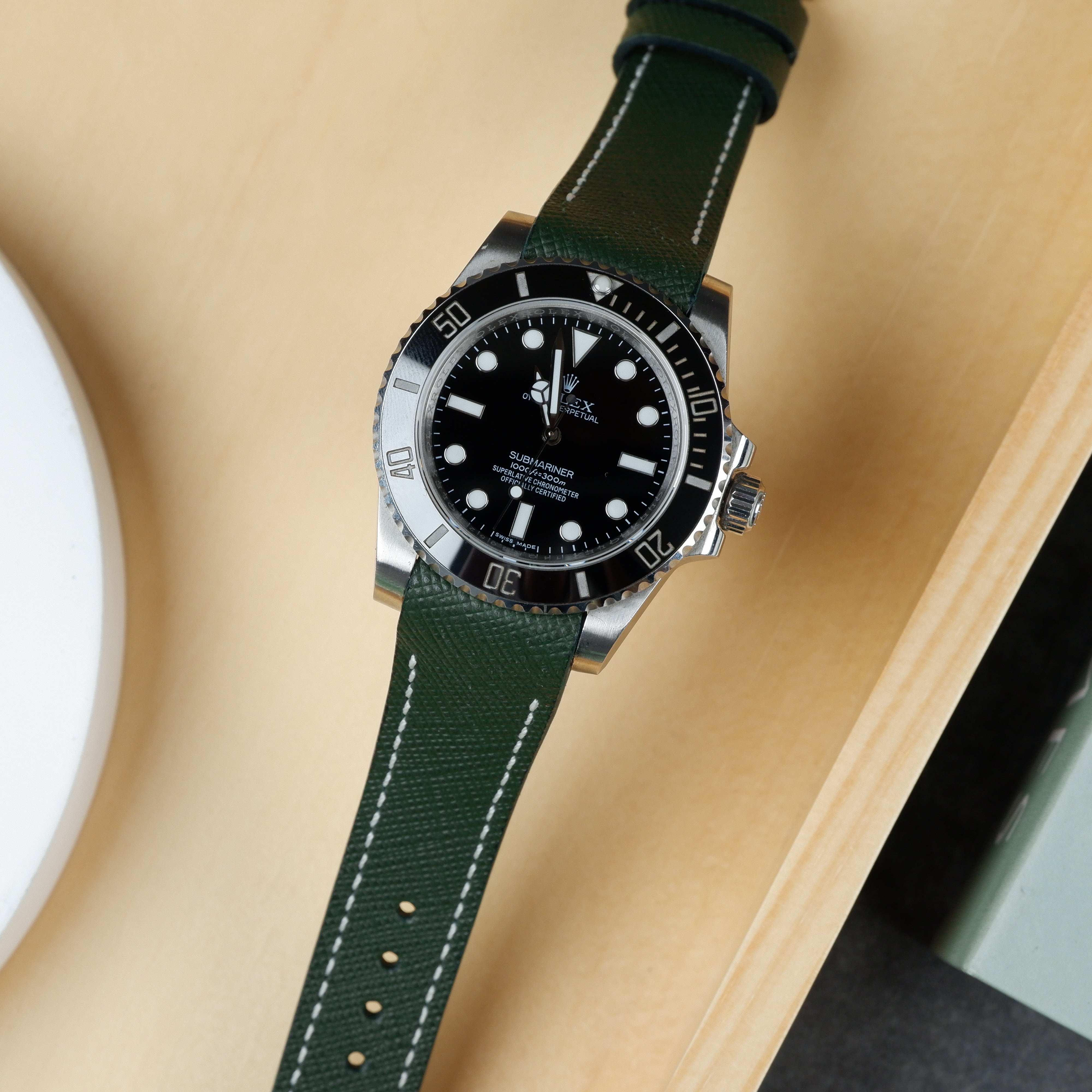 Curved End Straps - Saffiano Dark Green – Liger Straps