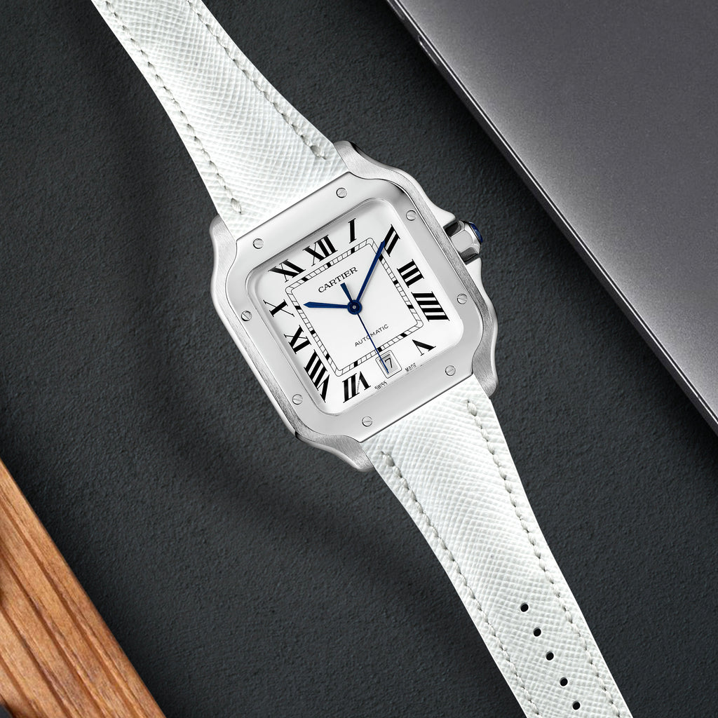 Cartier New Santos Quick Release Straps - Saffiano White – Liger