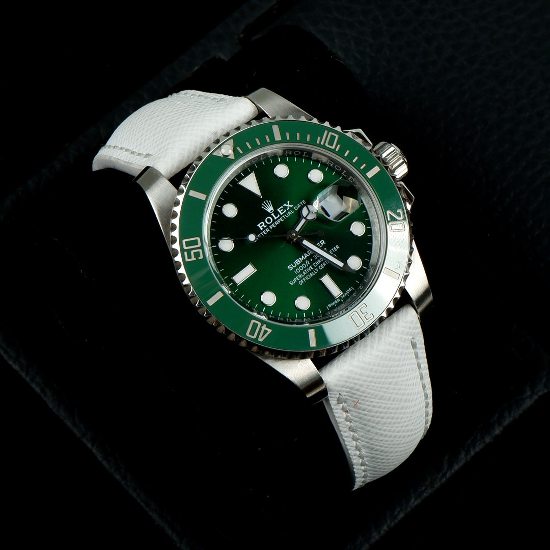 Rolex Submariner Green Hulk Straps Saffiano White – Liger Straps