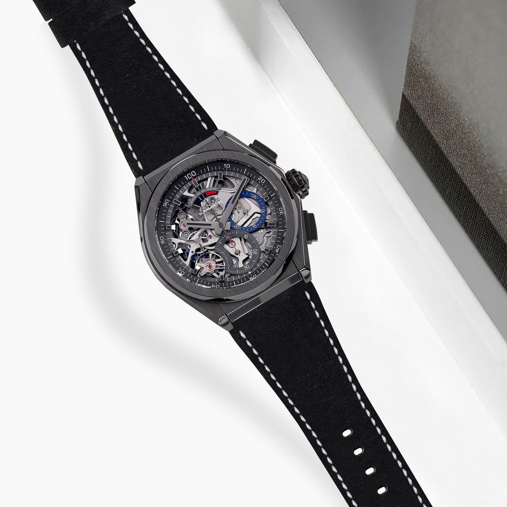 Zenith Defy Straps - Suede Black – Liger Straps