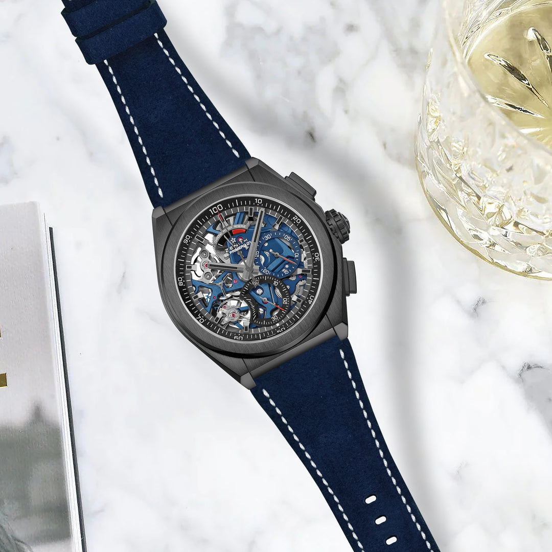 Zenith Defy Straps - Suede Navy Blue – Liger Straps