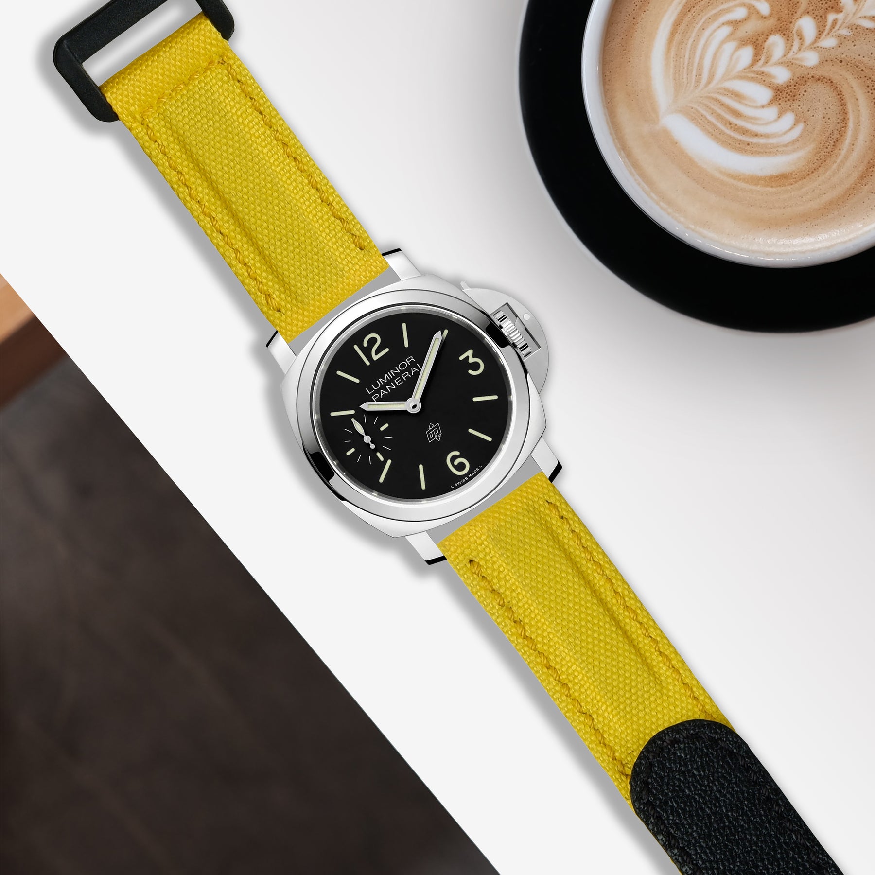 Panerai Luminor Straps Velcro Canvas Extreme Padded Yellow