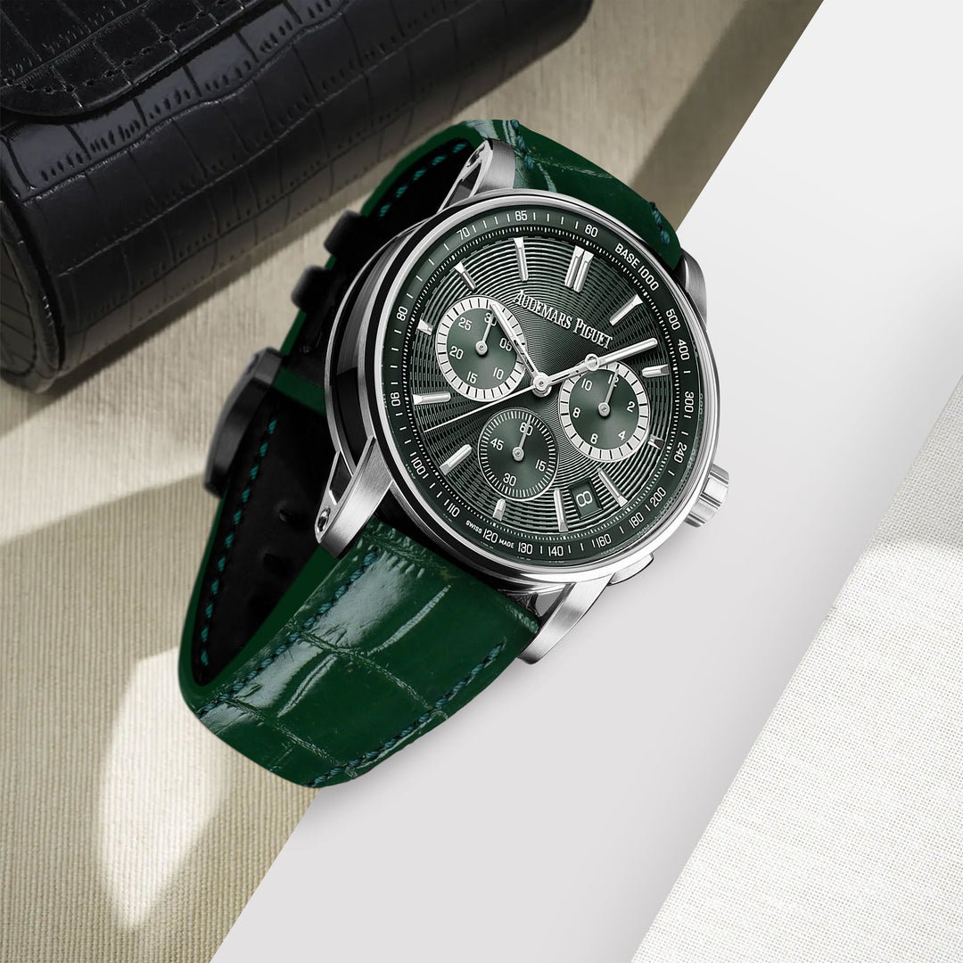 AUDEMARS PIGUET Code 11.59 レザーベルト グリーン AP Code 11.59 Straps - AP Croco Bottle Green – Liger Straps