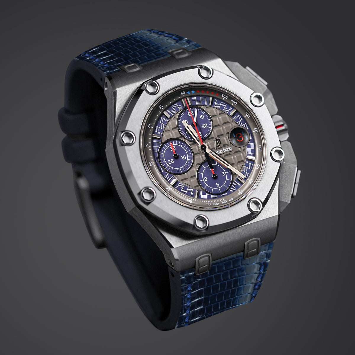 AP ROO 44mm Straps - AP Lizard Navy Blue – Liger Straps