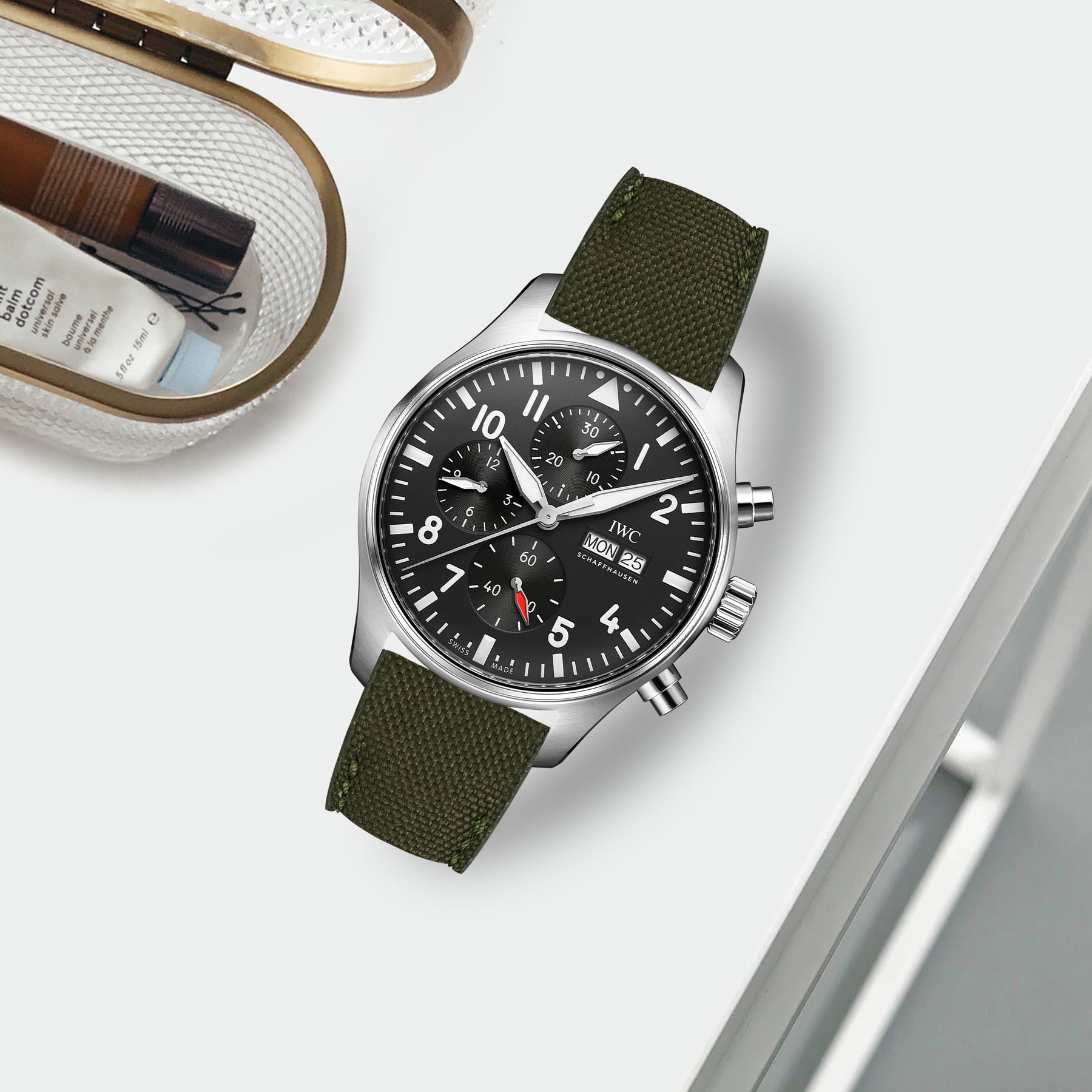 IWC Easx Change Straps - Canvas Army Green – Liger Straps