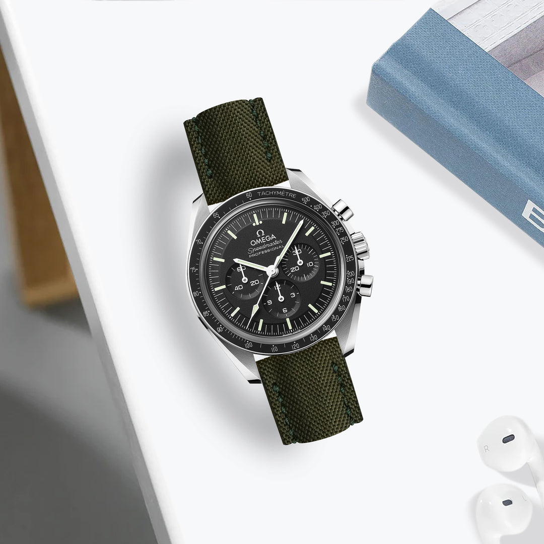 Omega speedmaster green strap hotsell