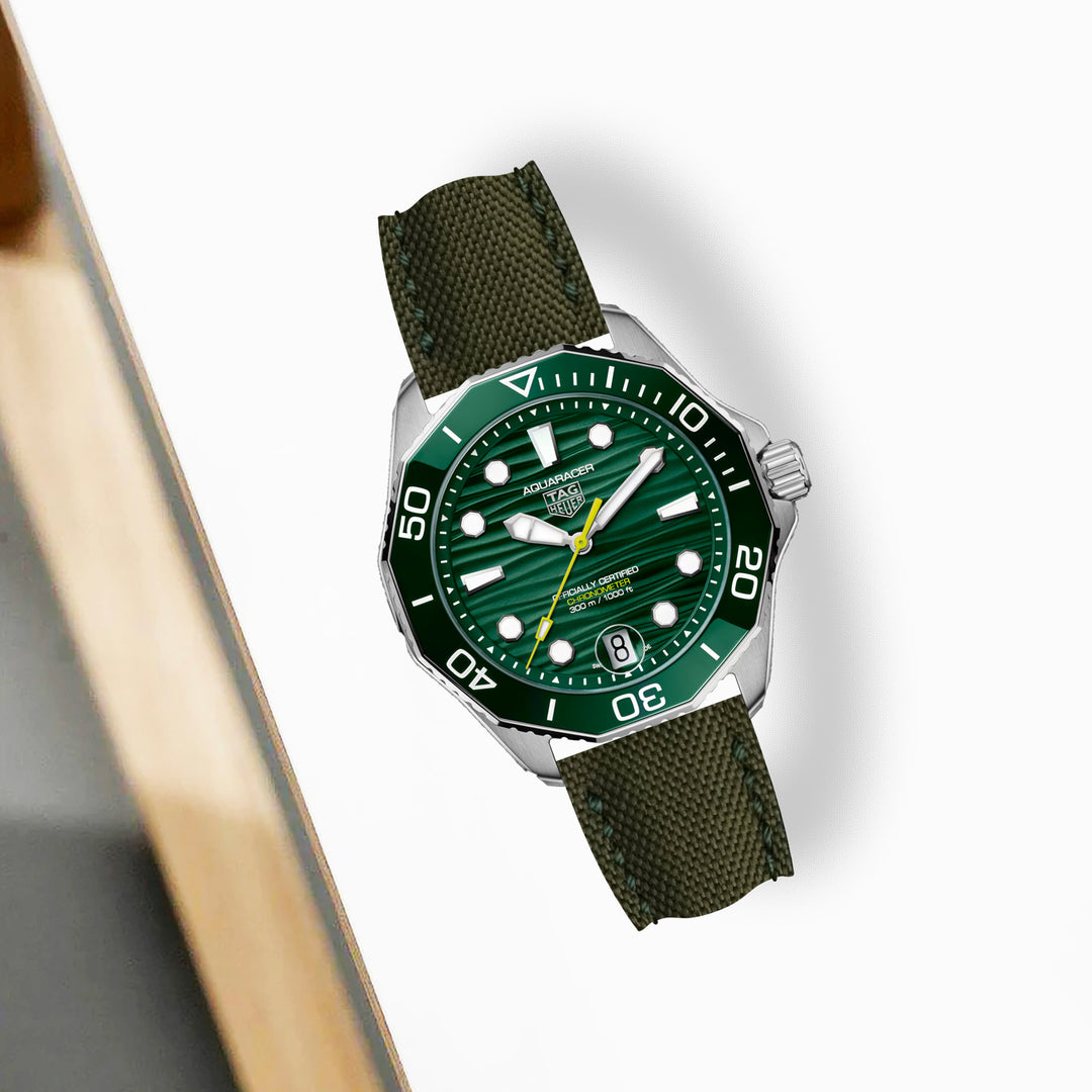 Tag heuer Aquaracer Straps - Canvas Army Green – Liger Straps