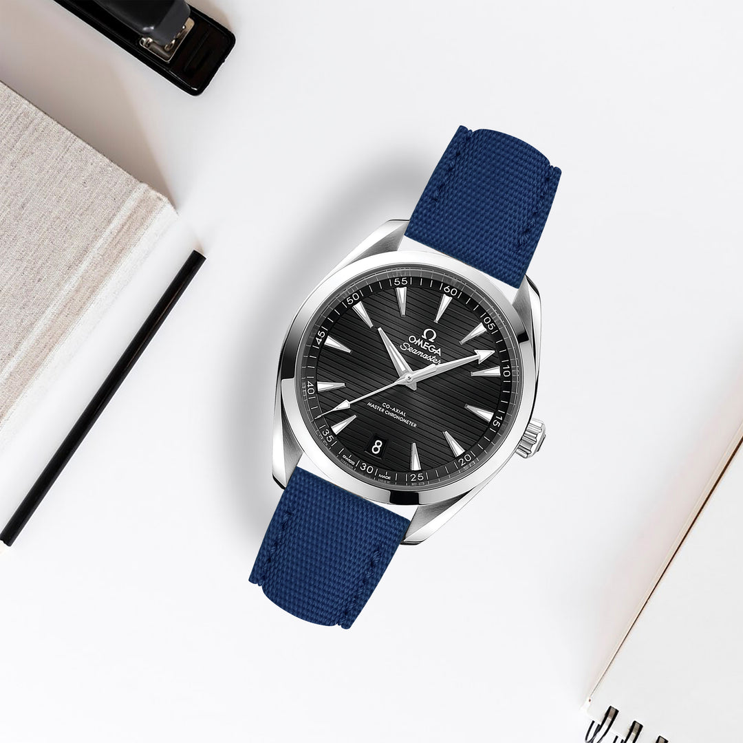 Omega Seamaster Aqua Terra Straps - Canvas Navy Blue – Liger Straps