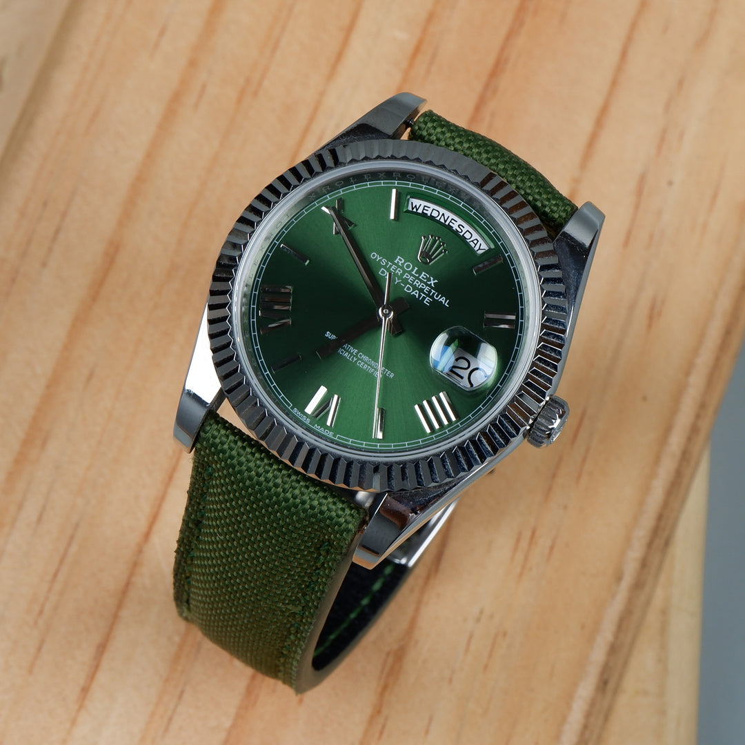 ROLEX 手巻き時計 グリーン ナイロンストラップ ROLEX 手巻き時計 グリーン ナイロンストラップ
